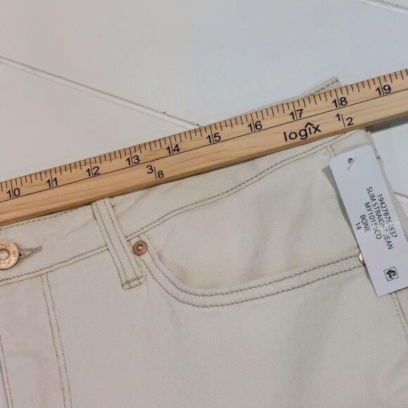 Seven 7 Women's Size 14 Slim Straight High Rise Jeans Bone Denim Stretch NEW! - Picture 11 of 13